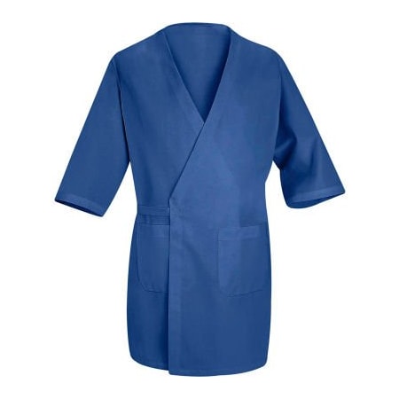 Vf Imagewear Red Kap Collarless Butcher Wrap, Royal Blue, Polyester/Combed Cotton, XL WP10RBRGXL
